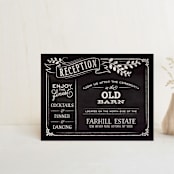 "Slated Forever" - Reception Cards in Chalkboard by GeekInk Design - Front
