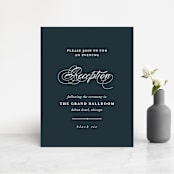 "Traditional" - Reception Cards in Navy by lena barakat - Front