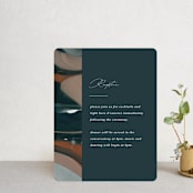 "Love Story" - Reception Cards in Turquoise by Kate Ahn - Front