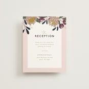 "Wild Peonies" - Reception Cards in Blush by Cindy Reynolds - Front
