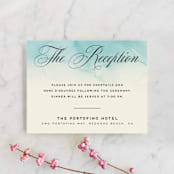 "Ombio" - Reception Cards in Aqua by GeekInk Design - Front