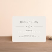 "Classic Monogram" - Reception Cards in Cream by Carolyn MacLaren - Front