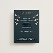 "Deco Garden" - Reception Cards in Dusk by GeekInk Design - Front