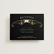 "Vintage Print" - Reception Cards in Licorice by GeekInk Design - Front