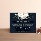 "Peonies & Berries" - Reception Cards in Winter White by Susan Moyal - Front