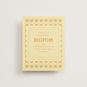 "Vintage Label" - Reception Cards in Butter by Nazia Hyder - Front