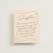 "French Whimsy Script" - Reception Cards in Champagne by Wallace Design Co. - Front