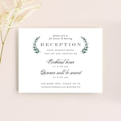 "Elegant Crest" - Reception Cards in Forest Green by Alethea and Ruth - Front