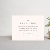 "Astor" - Reception Cards in Blush by Carly Reed Walker - Front