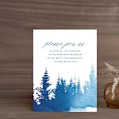 "misty forest" - Reception Cards in Navy by Ariel Rutland - Front