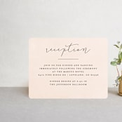 "Simply Perfect" - Reception Cards in Blush by Brianne Larsen - Front