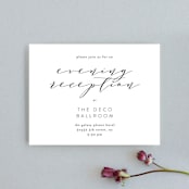 "Simple Elegance" - Reception Cards in Tuxedo by Phrosné Barwood - Front