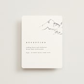 "Sketched Mountains" - Reception Cards in Snow by Mere Paper - Front