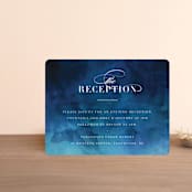 "Indigo Sea" - Reception Cards in Ocean by Kelly Schmidt - Front
