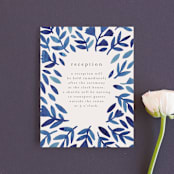 "Wildflower Floral" - Reception Cards in Navy by Katharine Watson - Front