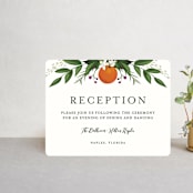 "Orange Blossoms" - Reception Cards in Pearl by Susan Moyal - Front