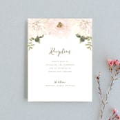 "Garden Wedding" - Reception Cards in Blush by Susan Moyal - Front