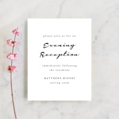 "Dressed in White" - Reception Cards in Cloud by Angela Garrick - Front