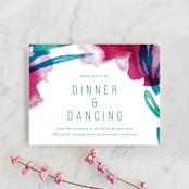 "Airy Blooms" - Reception Cards in Haute Hibiscus by Simona Camp - Front