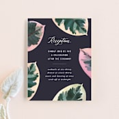 "Painterly Plant" - Reception Cards in Midnight by Hooray Creative - Front