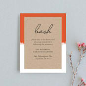 "Joyfully Ever After" - Reception Cards in Tangerine by Faith Harlow - Front