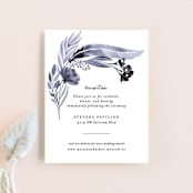 "feathers & florals" - Reception Cards in Dusk by Olivia Raufman - Front