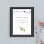 "Watercolor Leaf" - Reception Cards in Porcelain by Johanna McShan - Front