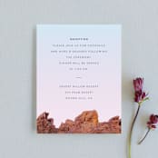 "Desert Rocks" - Reception Cards in Sunset by Owl and Toad - Front