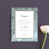 "Something Blue" - Reception Cards in Aqua by Benita Crandall - Front