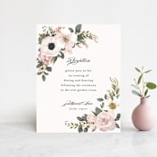 "Spring Botanicals" - Reception Cards in Blush by Susan Moyal - Front
