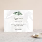 "Mixed Greenery" - Reception Cards in Emerald by Susan Moyal - Front