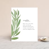 "Garden Square" - Reception Cards in Basil by Olivia Raufman - Front