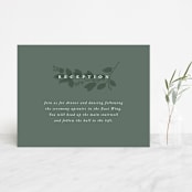 "Falling Branch" - Reception Cards in Eucalyptus by Amy Kross - Front