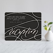 "Fountain Pen" - Reception Cards in Creme by Erin L. Wilson - Front