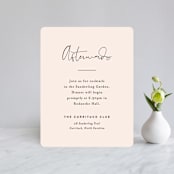 "Just the Two of Us" - Reception Cards in Blush by Jennifer Wick - Front