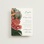 "Tropical Bouquet" - Reception Cards in Basil by Elly - Front