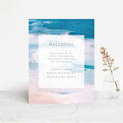 "Sand & Sun" - Reception Cards in Ocean by Nicole Walsh - Front