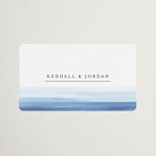 "Watercolour Stripe" - Rehearsal Dinner Favor Stickers in Azure by Bethan - Front