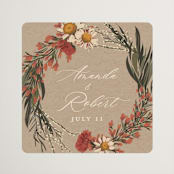 "Organic Florals" - Rehearsal Dinner Favor Stickers in Autumn by Susan Moyal - Front