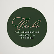 "Two Styles" - Rehearsal Dinner Favor Stickers in Emerald by Owl and Toad - Front