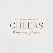 "Wine & Dine" - Rehearsal Dinner Favor Stickers in Linen by Sara Hicks Malone - Front