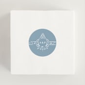"Whimsical Frame" - Rehearsal Dinner Favor Stickers in Dusty Blue by Jackie Crawford - In Use