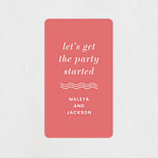 "Party Started" - Rehearsal Dinner Favor Stickers in Flamingo by Kaydi Bishop - Front