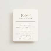 "Initialed" - Foil-Pressed Multi-Event RSVP Cards in Chantilly by Jessica Williams - Front