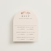 "Autumnal Arch" - Foil-Pressed Multi-Event RSVP Cards in Blush by Hooray Creative - Front