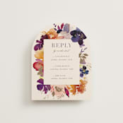 "Bouquet" - Foil-Pressed Multi-Event RSVP Cards in Cream by Lori Wemple - Front