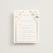 "Nouveau flowers" - Foil-Pressed Multi-Event RSVP Cards in Onyx by Ana de Sousa - Front