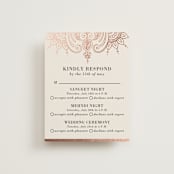 "Regal Mehndi" - Foil-Pressed Multi-Event RSVP Cards in Champagne Rose by Oma N. Ramkhelawan - Front