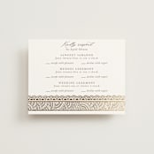 "Gilded Henna" - Foil-Pressed Multi-Event RSVP Cards in Lily by Mansi Verma - Front