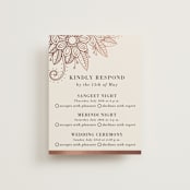 "Mandala Corners" - Foil-Pressed Multi-Event RSVP Cards in Peony by Oma N. Ramkhelawan - Front